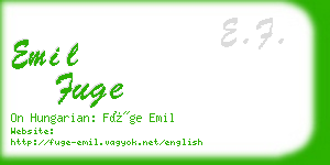 emil fuge business card